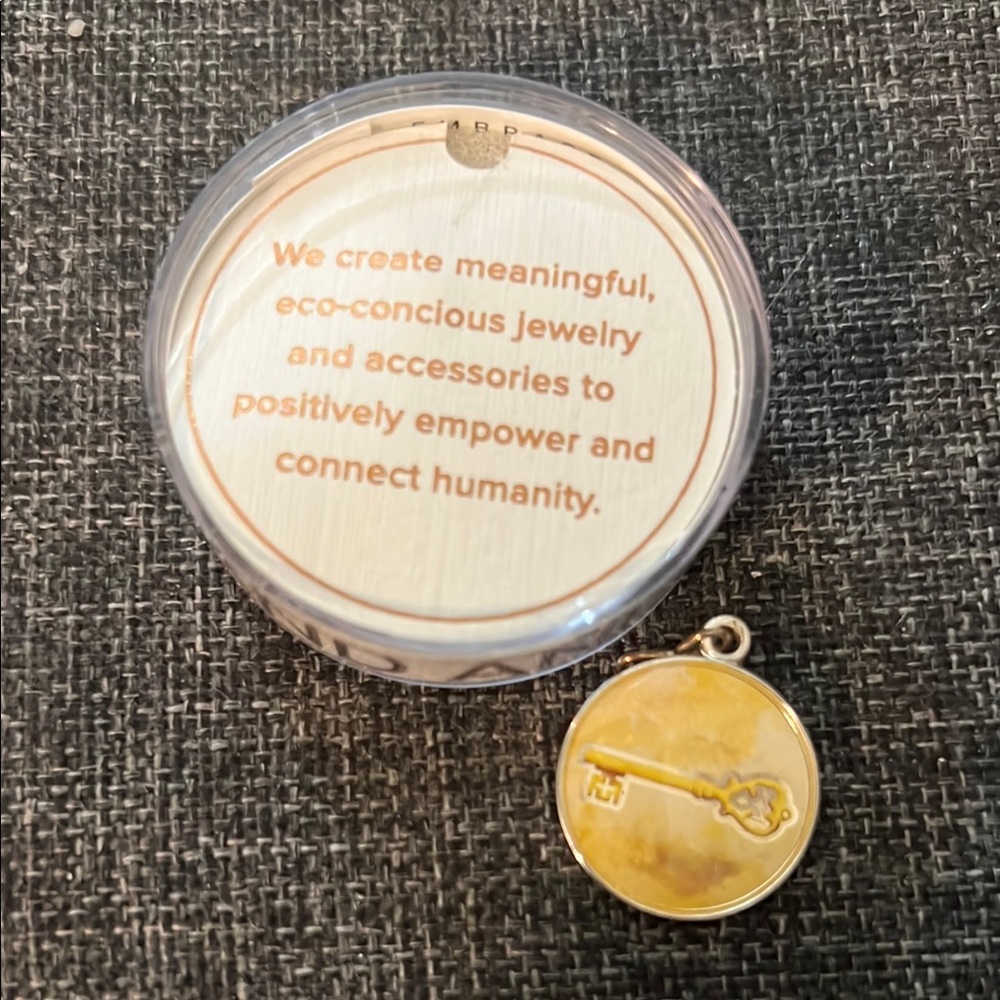 Gold Key Charm Pendant - Eco-Conscious Jewelry Accessory